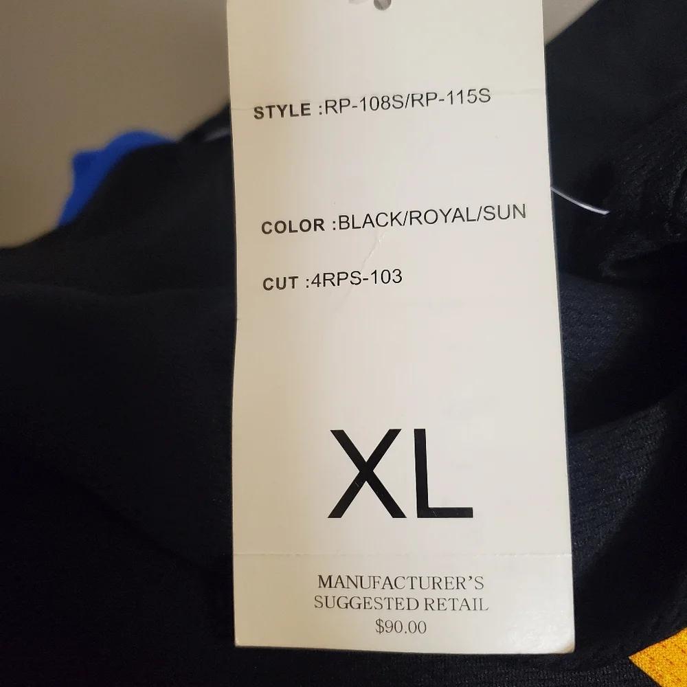 Reputation Men's NWT Size XL Black/RoyalSun zip front silk blend bomber jacket - Picture 4 of 10